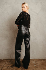 Kai Faux Leather Wide Leg Pants