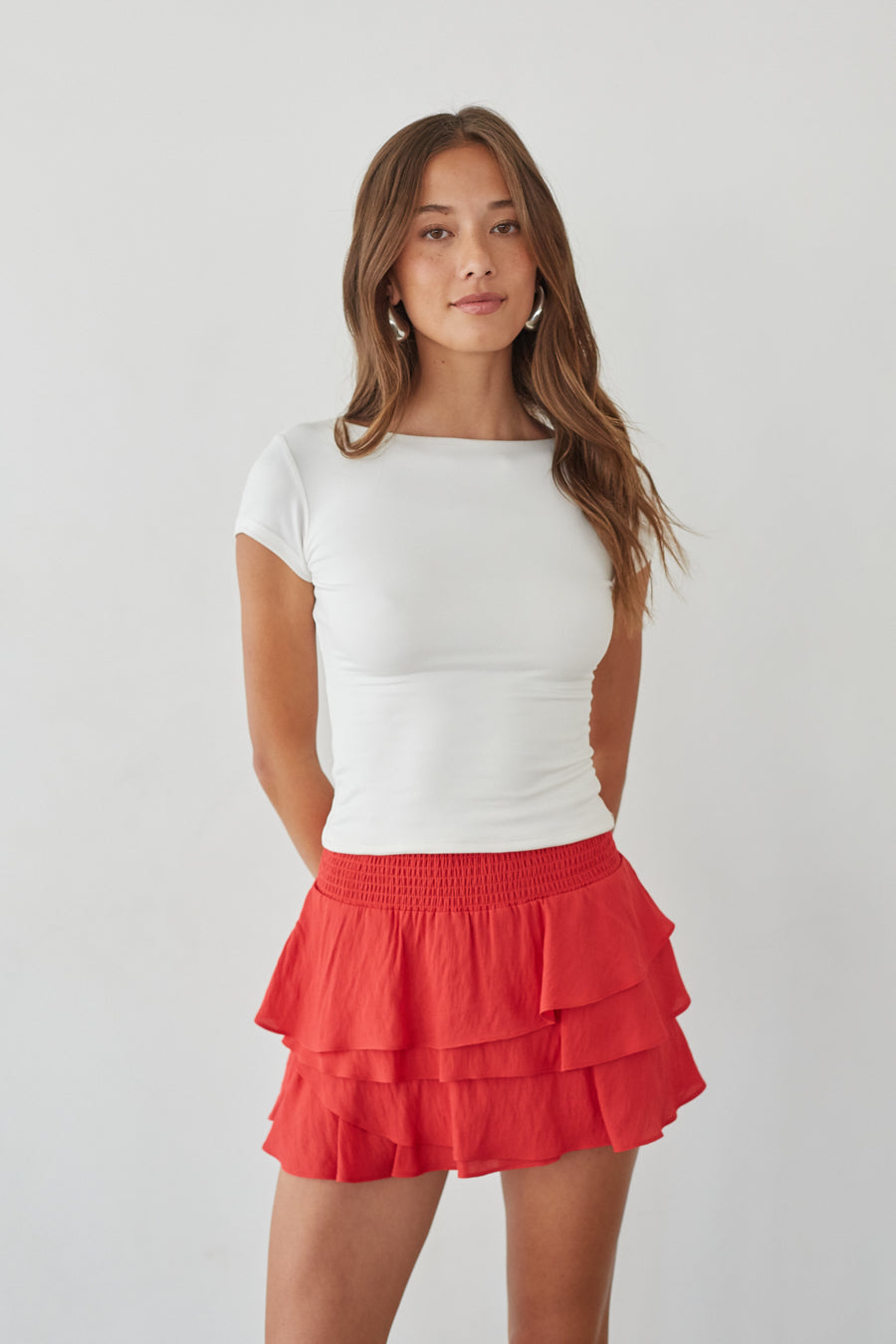 Daytona High-Rise Tiered Ruffle Skort