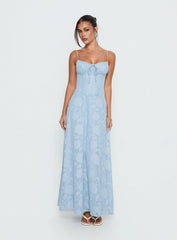 Members Only Maxi Dress Blue Burnout