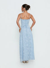 Members Only Maxi Dress Blue Burnout