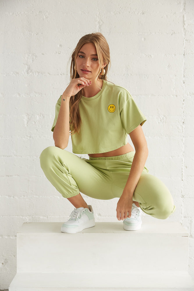 Be Happy Crop Tee
