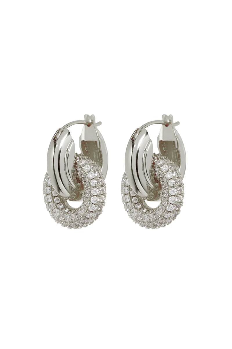 LUV AJ Pave Interlock Hoops